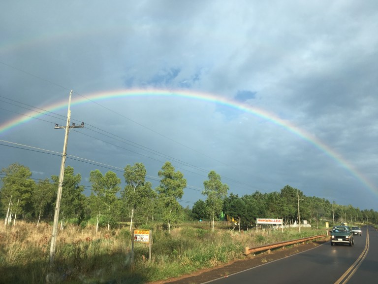 regenboog onderweg